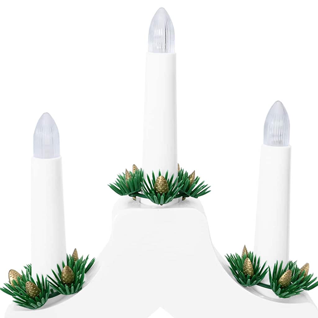 Kerst Kaars Brug Wit 39.5 x 5 x 29 cm Massief grenenhout