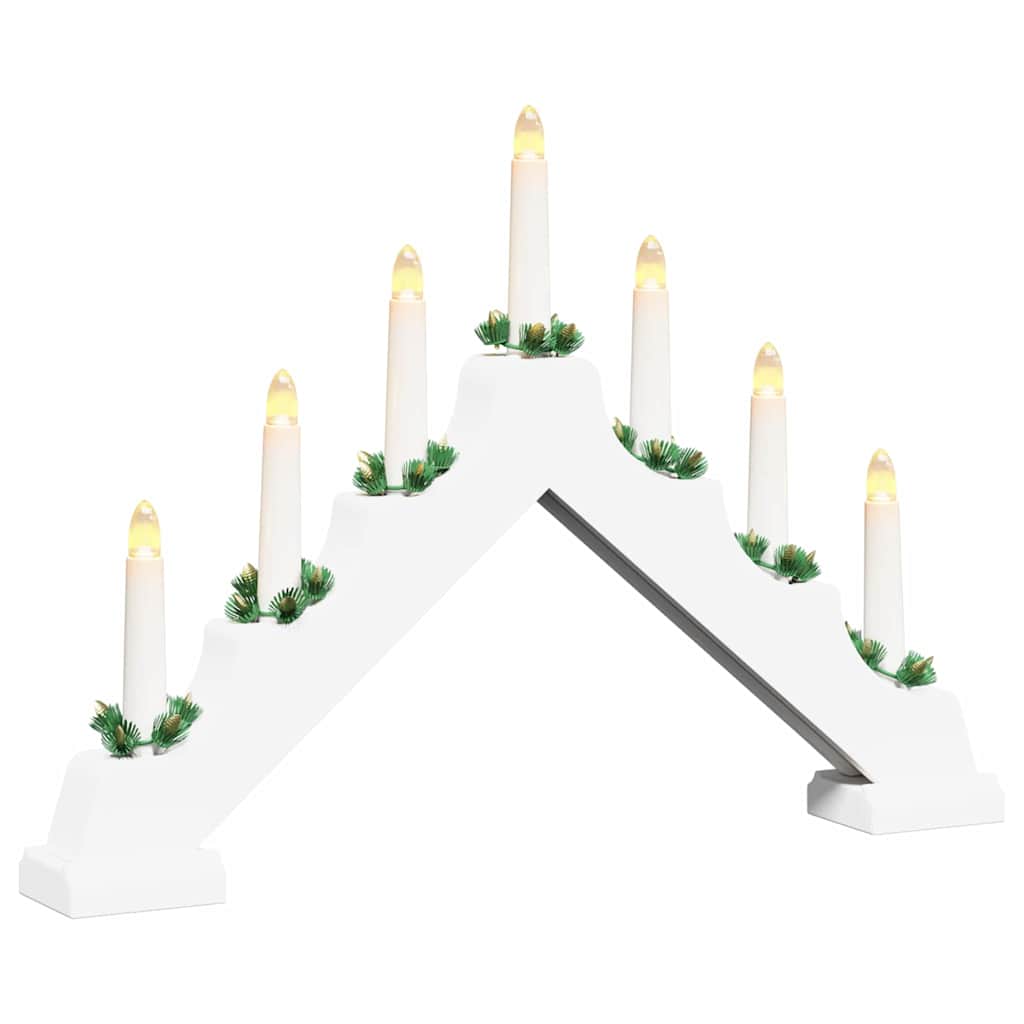 Kerst Kaars Brug Wit 39.5 x 5 x 29 cm Massief grenenhout