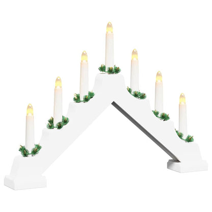 Kerst Kaars Brug Wit 39.5 x 5 x 29 cm Massief grenenhout