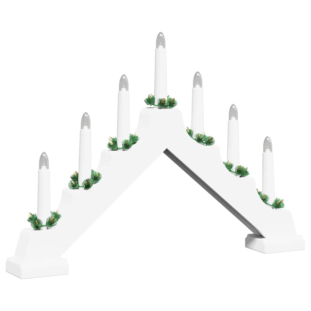 Kerst Kaars Brug Wit 39.5 x 5 x 29 cm Massief grenenhout