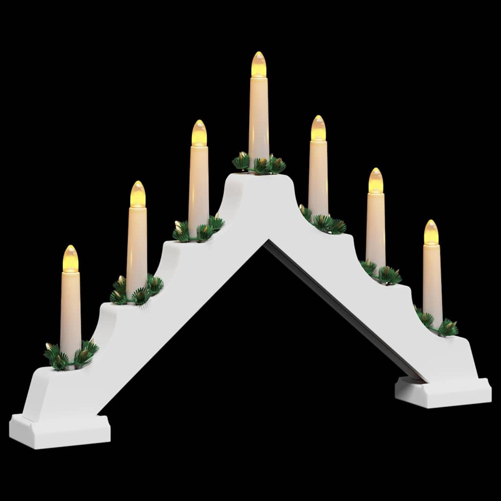 Kerst Kaars Brug Wit 39.5 x 5 x 29 cm Massief grenenhout