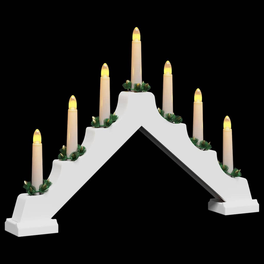 Kerst Kaars Brug Wit 39.5 x 5 x 29 cm Massief grenenhout