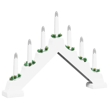 Kerst Kaars Brug Wit 39.5 x 5 x 29 cm Massief grenenhout