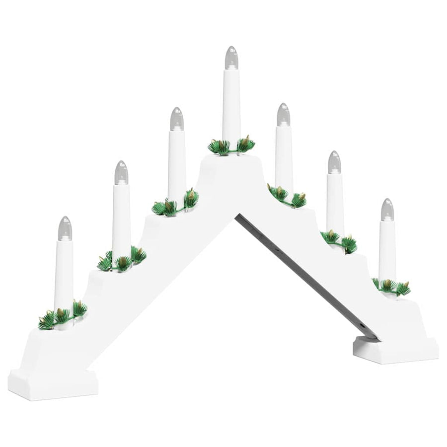 Kerst Kaars Brug Wit 39.5 x 5 x 29 cm Massief grenenhout