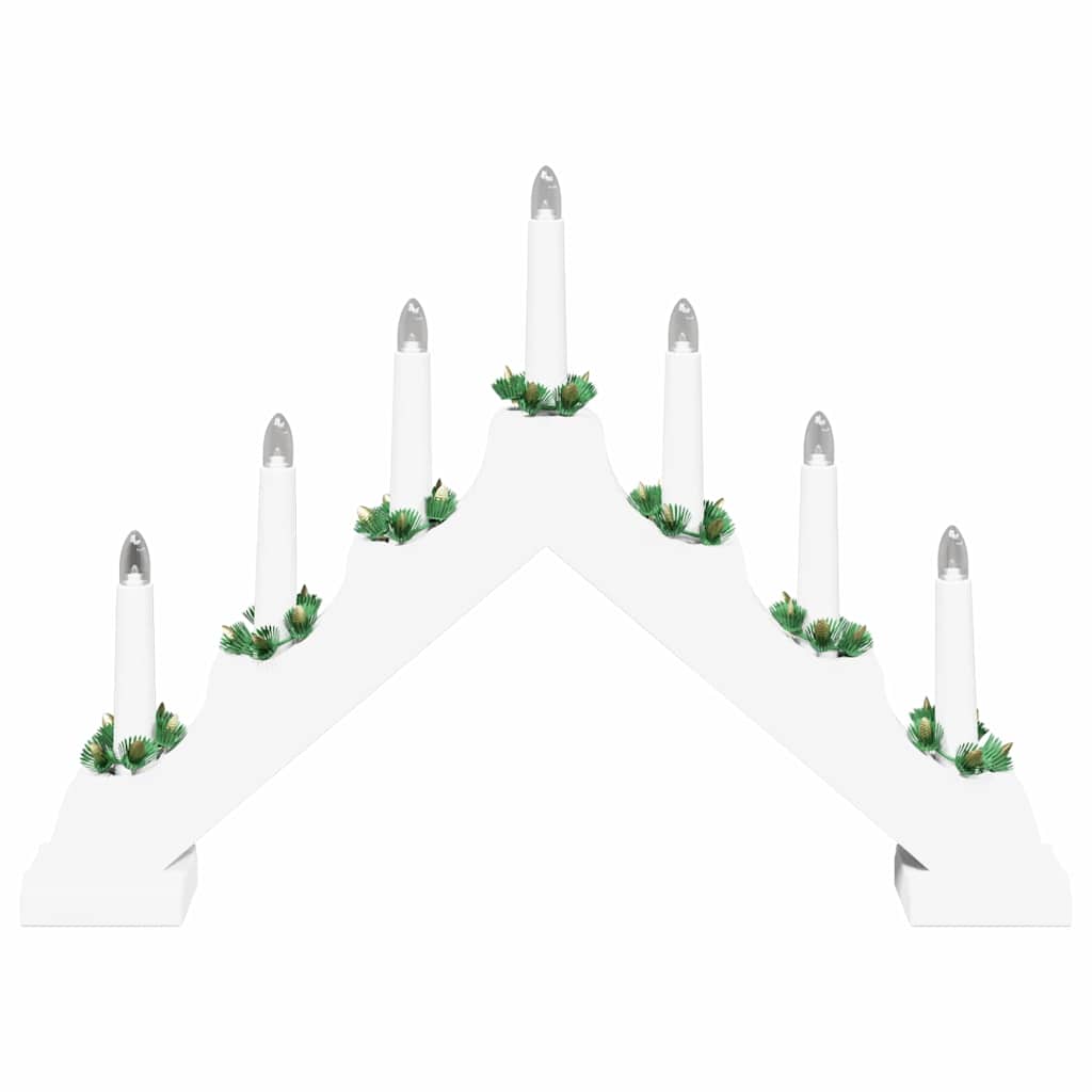 Kerst Kaars Brug Wit 39.5 x 5 x 29 cm Massief grenenhout