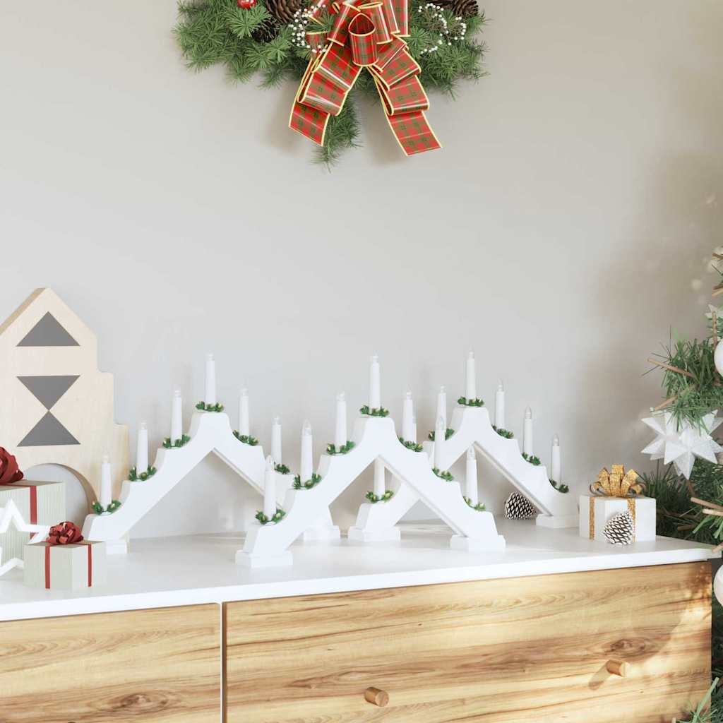 Kerst Kaars Brug 3 st 7 LED's Warmwit 39.5 x 5 x 29 cm