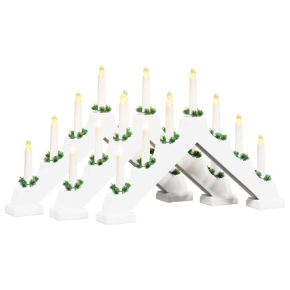 Kerst Kaars Brug 3 st 7 LED's Warmwit 39.5 x 5 x 29 cm