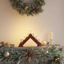 Kerst Kaars Brug Rood 39.5 x 5 x 29 cm Massief grenenhout