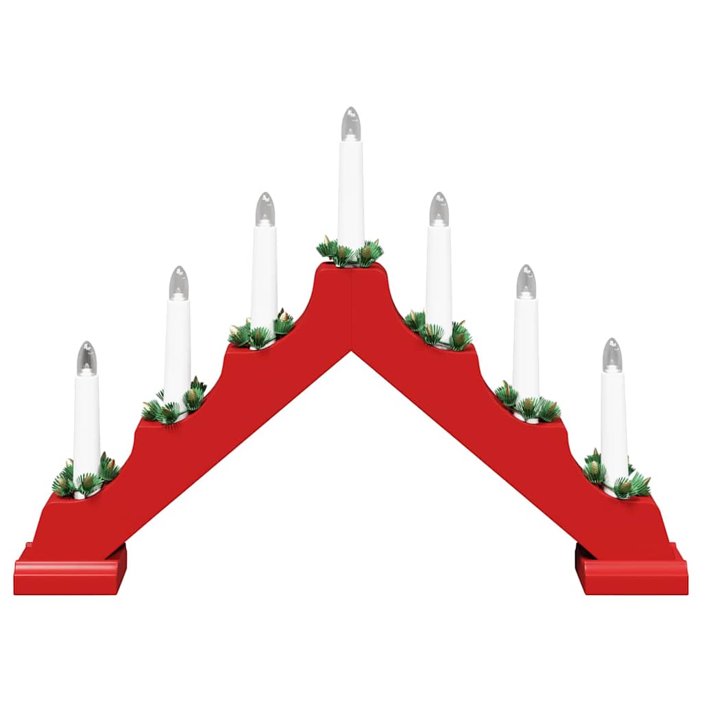 Kerst Kaars Brug Rood 39.5 x 5 x 29 cm Massief grenenhout