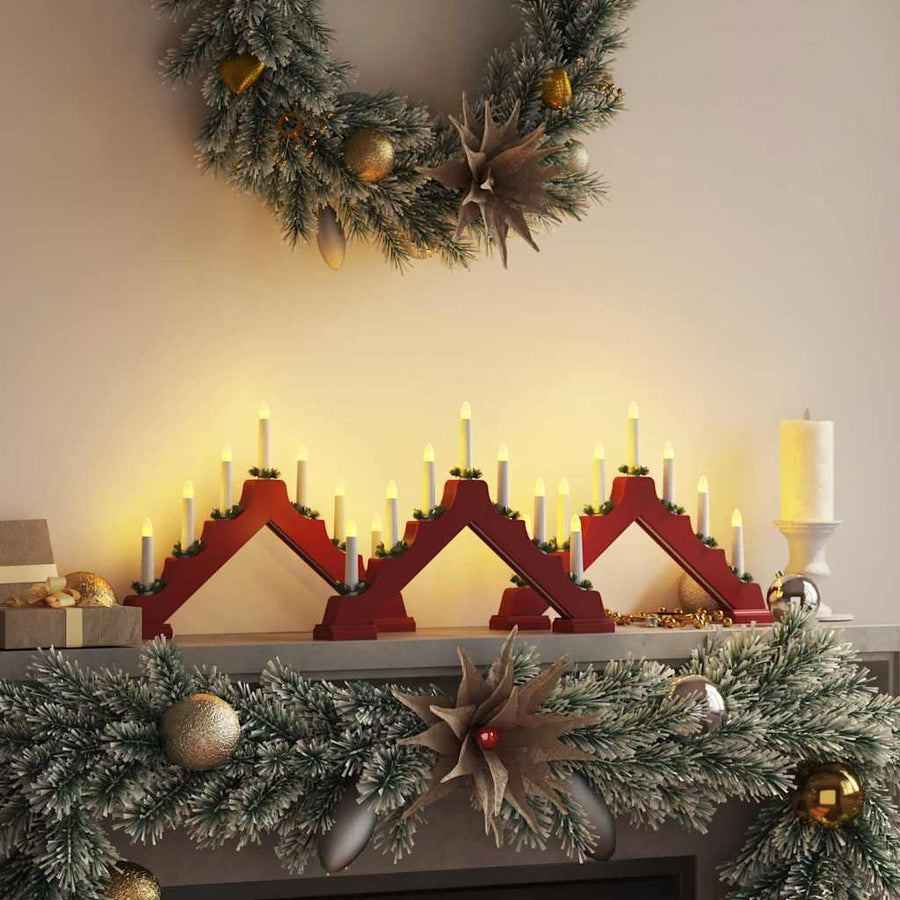 Kerst Kaars Brug 3 Pcs 39.5 X 5 X 29 Cm Massief Grenenhout 3