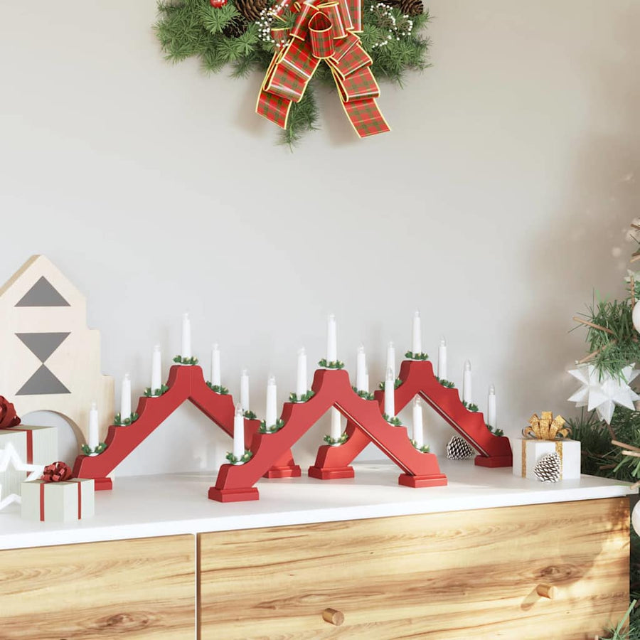 Kerst Kaars Brug 3 Pcs 39.5 X 5 X 29 Cm Massief Grenenhout 3