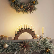 Kerst kaarsenboog 47x5x29 cm massief grenenhout bruin