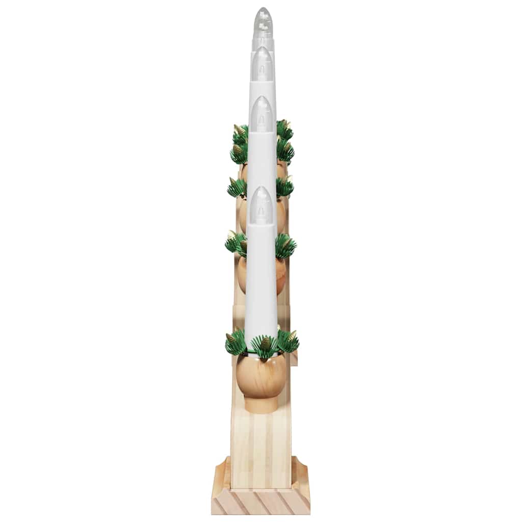 Kerst Kaarsenboog met 10 LED Kaarsen Bruin 47 x 5 x 29 cm