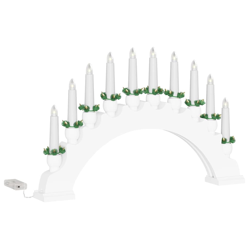 Kerst Kaarsenboog met 10 LED Kaarsen Wit 47 x 5 x 29 cm