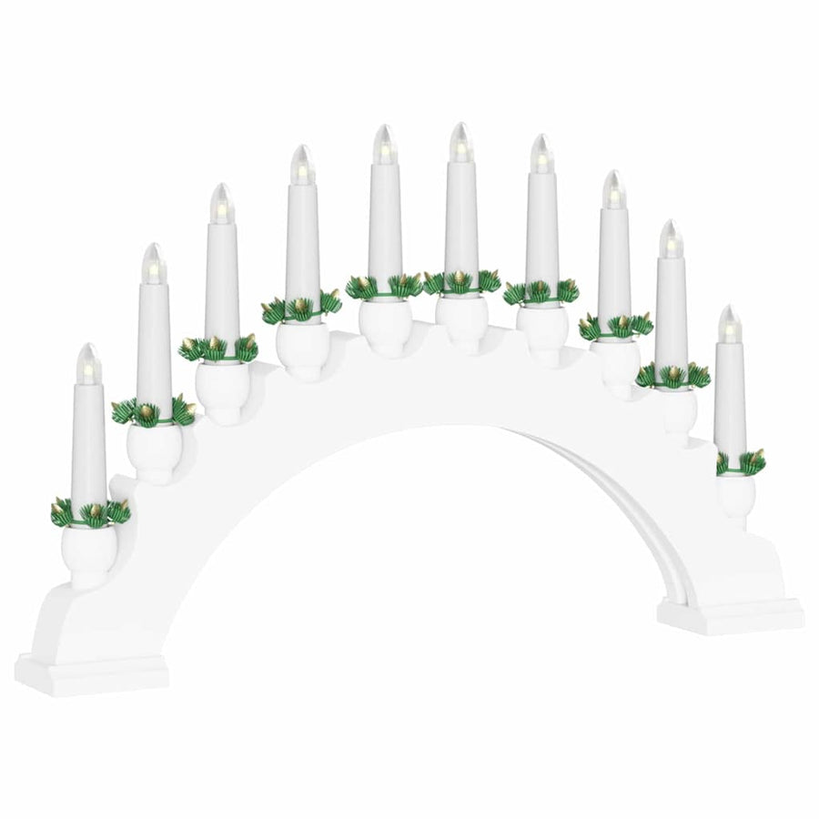 Kerst Kaarsenboog met 10 LED Kaarsen Wit 47 x 5 x 29 cm