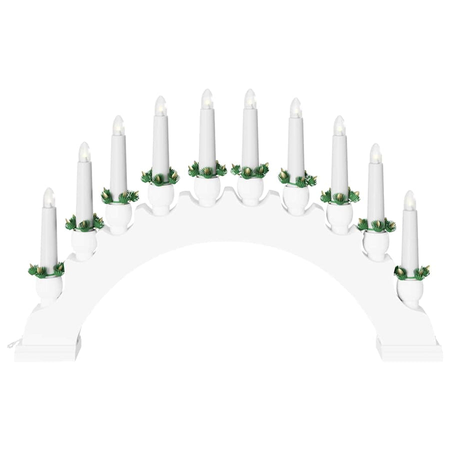Kerst Kaarsenboog met 10 LED Kaarsen Wit 47 x 5 x 29 cm
