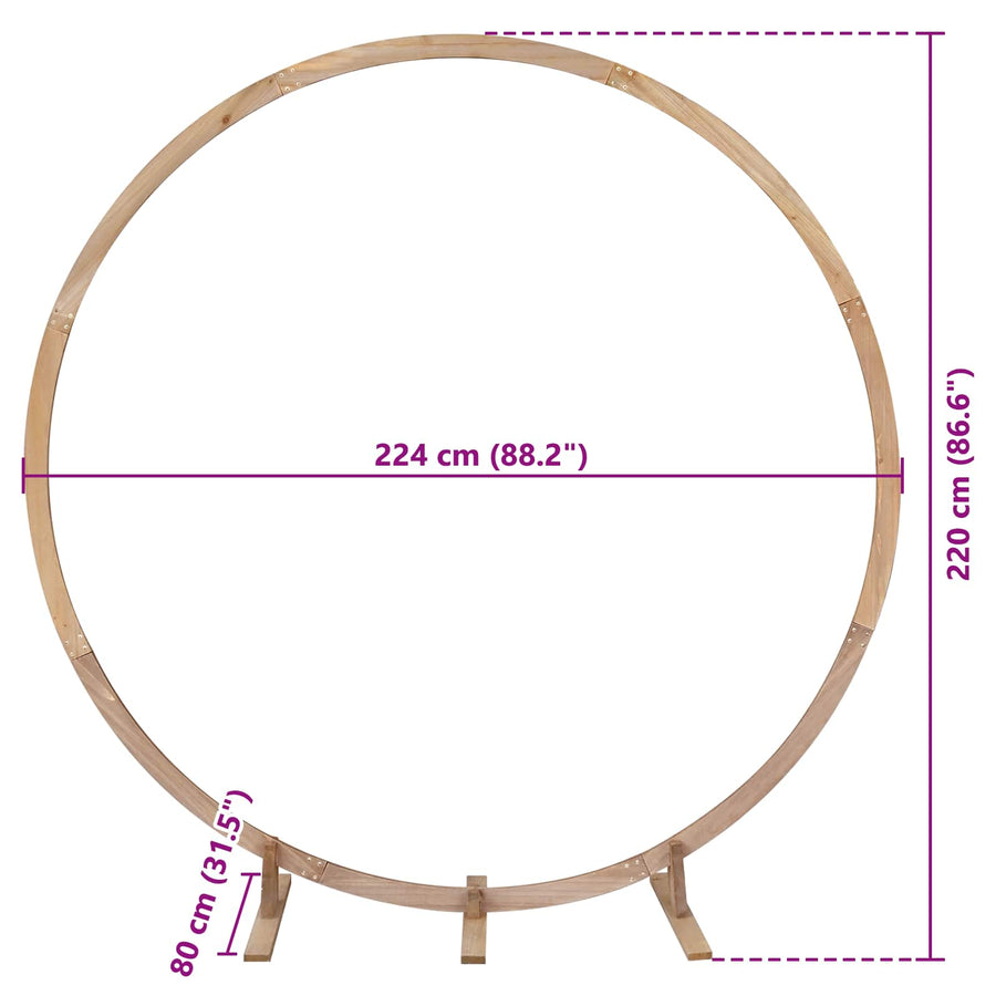 Trouwrand Licht Bruin 224 x 80 x 220 cm Massief Vurenhout