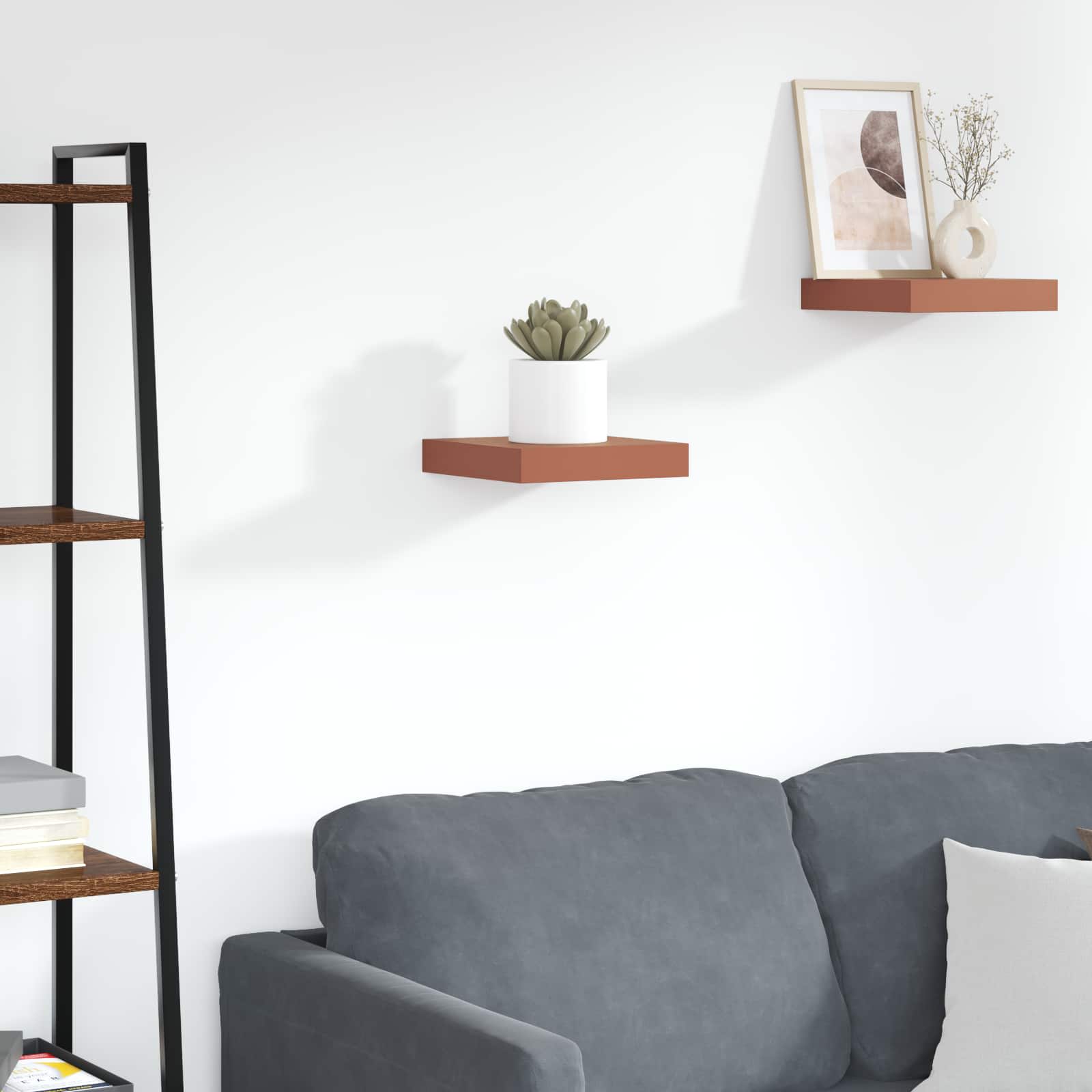 Wandplank Wandgemonteerd Rood 23 x 23,5 x 4 cm Bewerkt hout