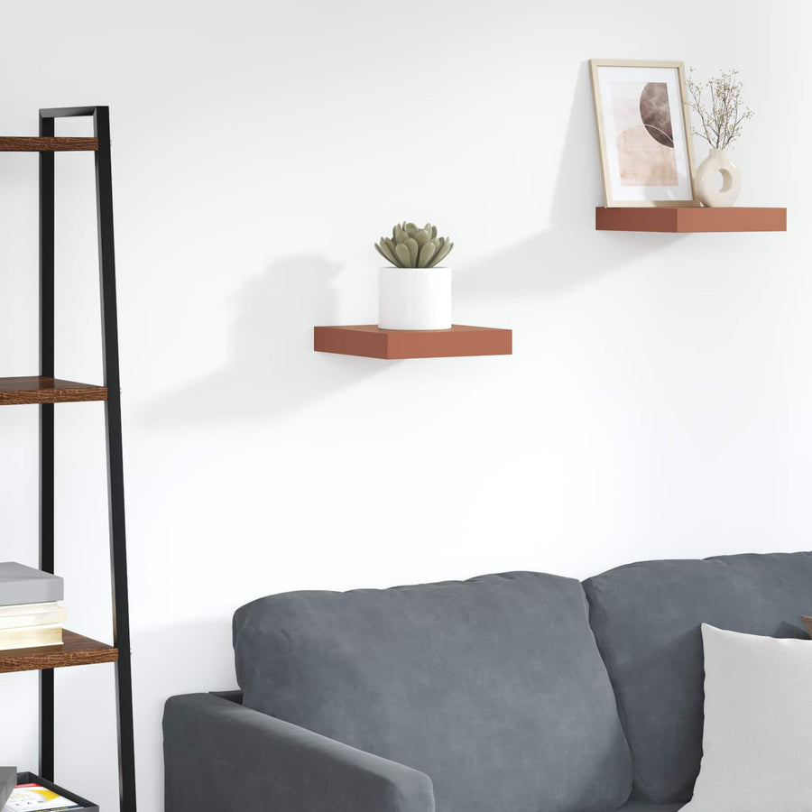 Wandplank Wandgemonteerd Rood 23 x 23,5 x 4 cm Bewerkt hout