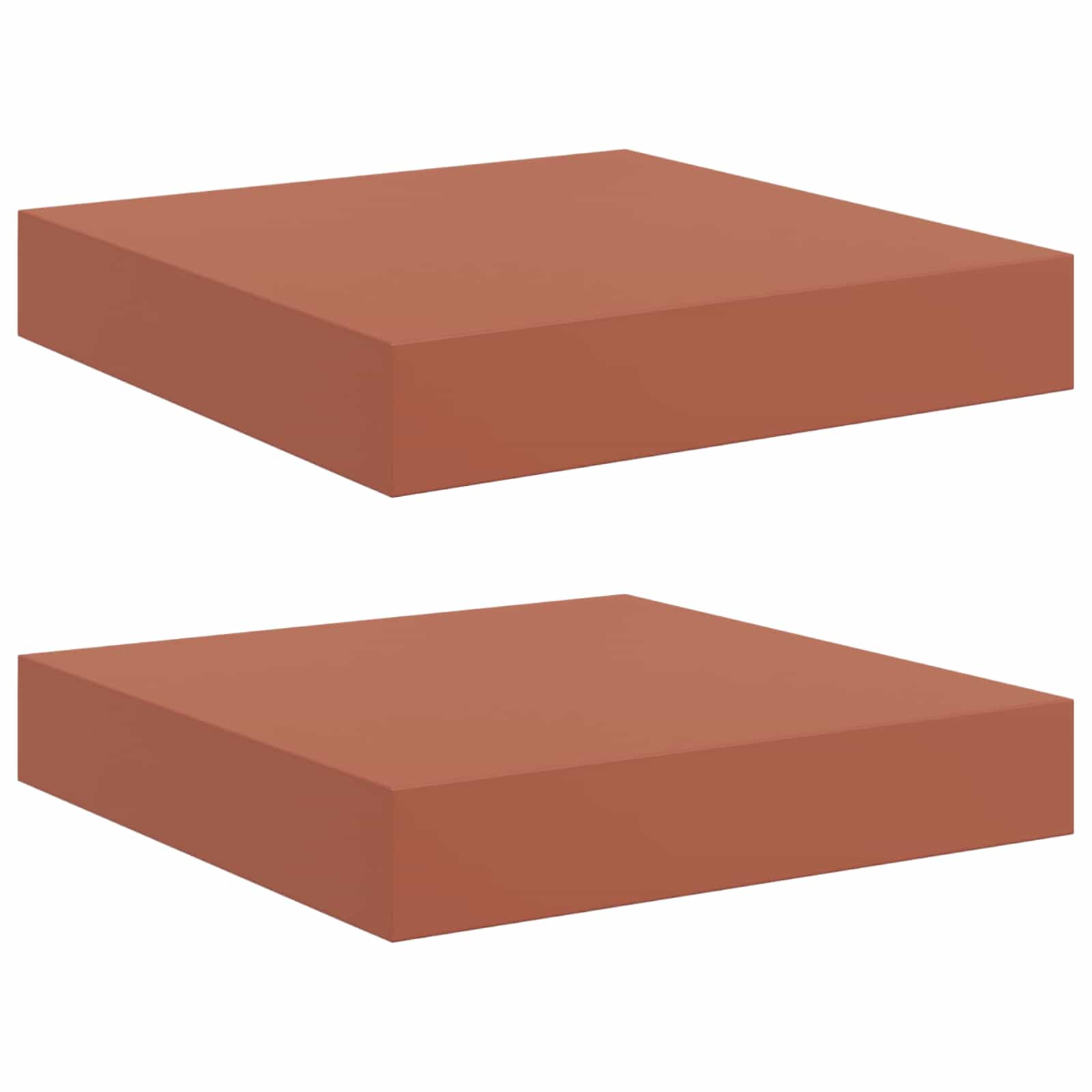 Wandplank met opslag 2 pcs Rood 23 x 23,5 x 4 cm Bewerkt hout