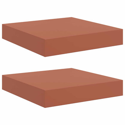 Wandplank met opslag 2 pcs Rood 23 x 23,5 x 4 cm Bewerkt hout