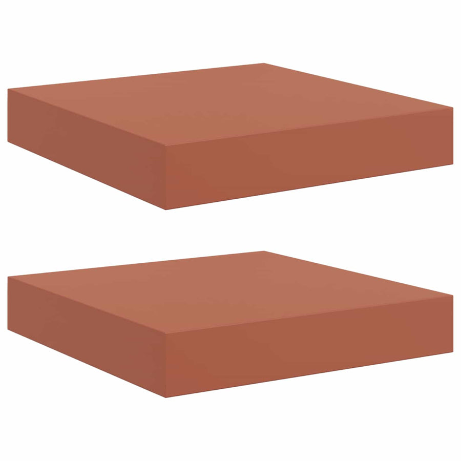 Wandplank met opslag 2 pcs Rood 23 x 23,5 x 4 cm Bewerkt hout