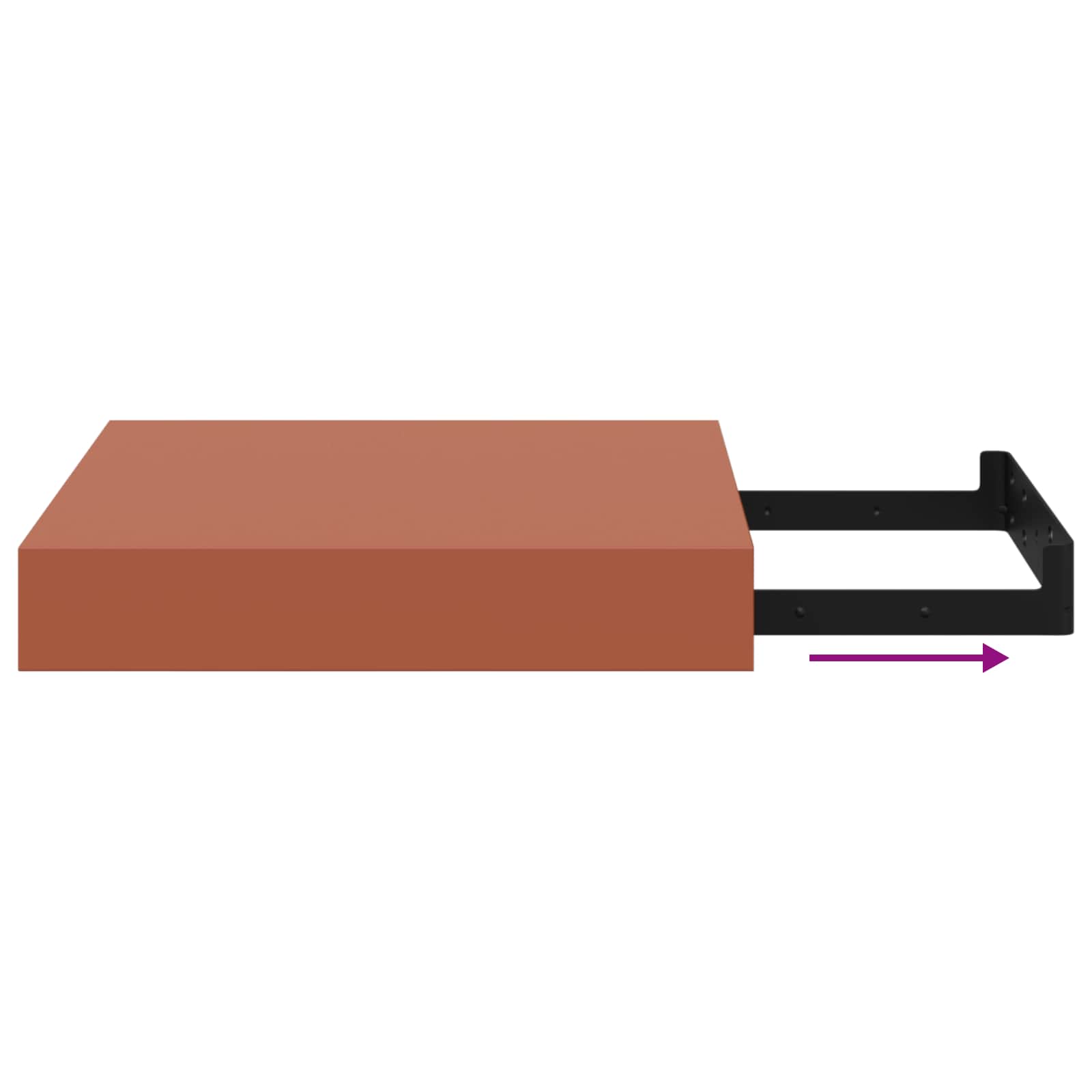Wandplank met opslag 2 pcs Rood 23 x 23,5 x 4 cm Bewerkt hout