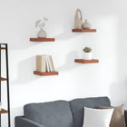 Wandplank 23x23,5x4 cm rood bewerkt hout