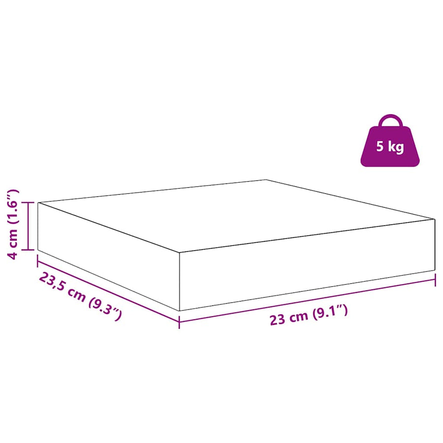 Wandplank met opslag 4 pcs Rood 23 x 23,5 x 4 cm Bewerkt hout