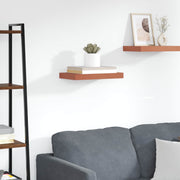 Wandplank 40x23.5x4 cm rood bewerkt hout