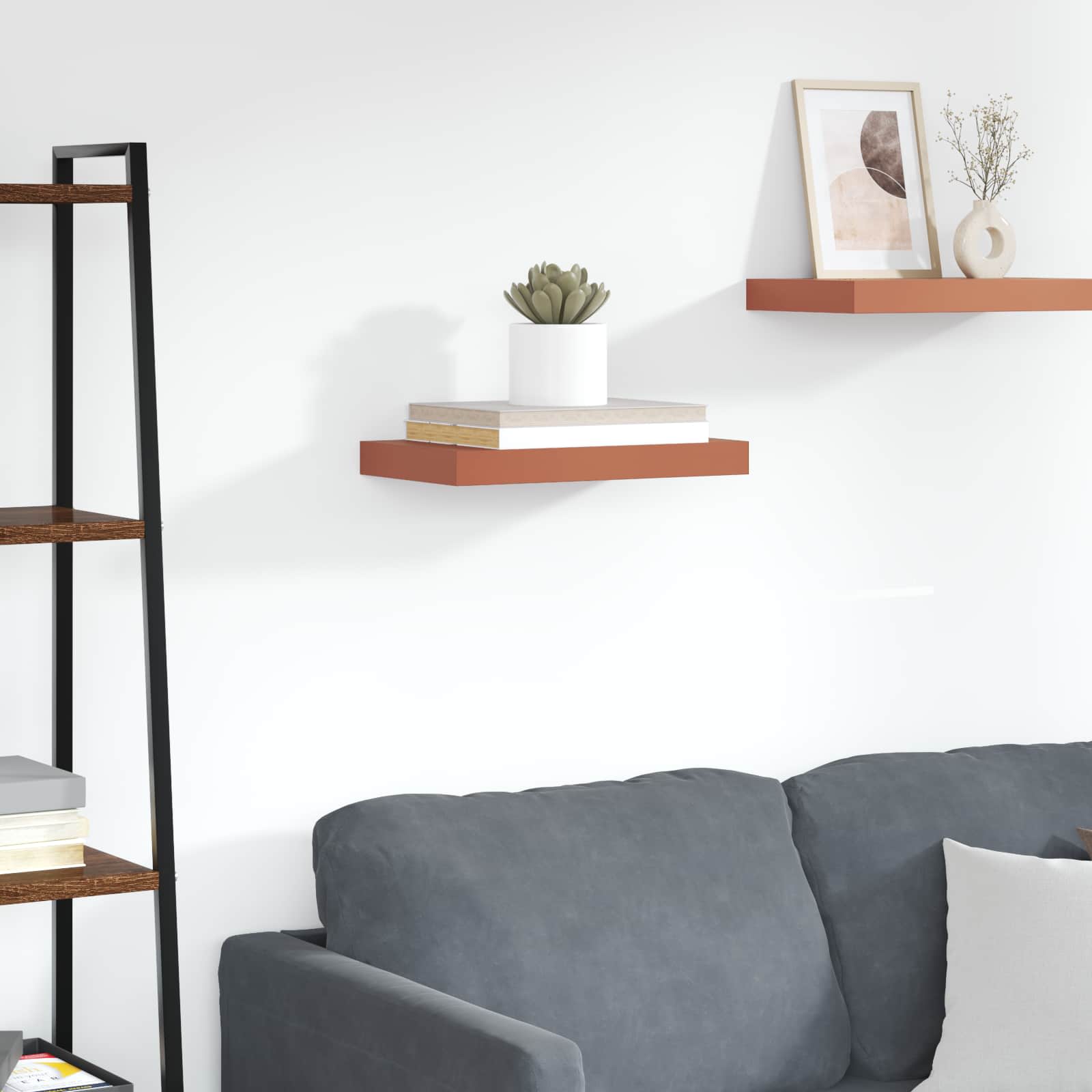Wandplank Wandgemonteerd Rood 40 x 23,5 x 4 cm Bewerkt hout