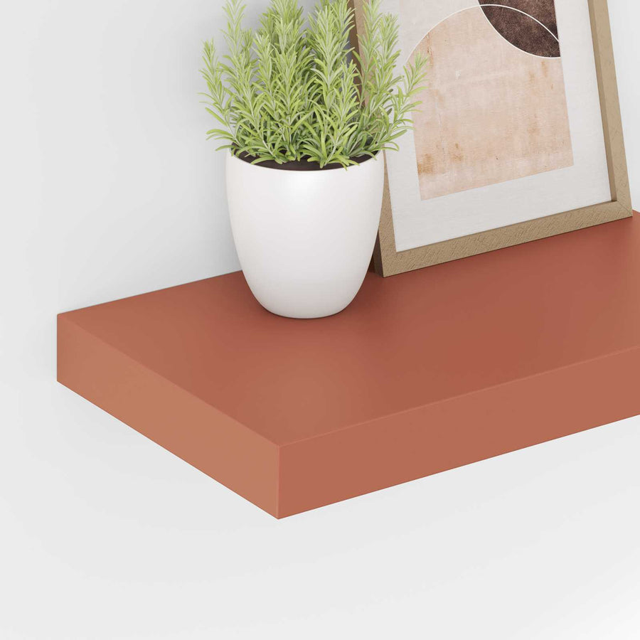 Wandplank met opslag 2 pcs Rood 40 x 23,5 x 4 cm Bewerkt hout