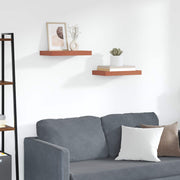 Wandplank 40x23.5x4 cm rood bewerkt hout