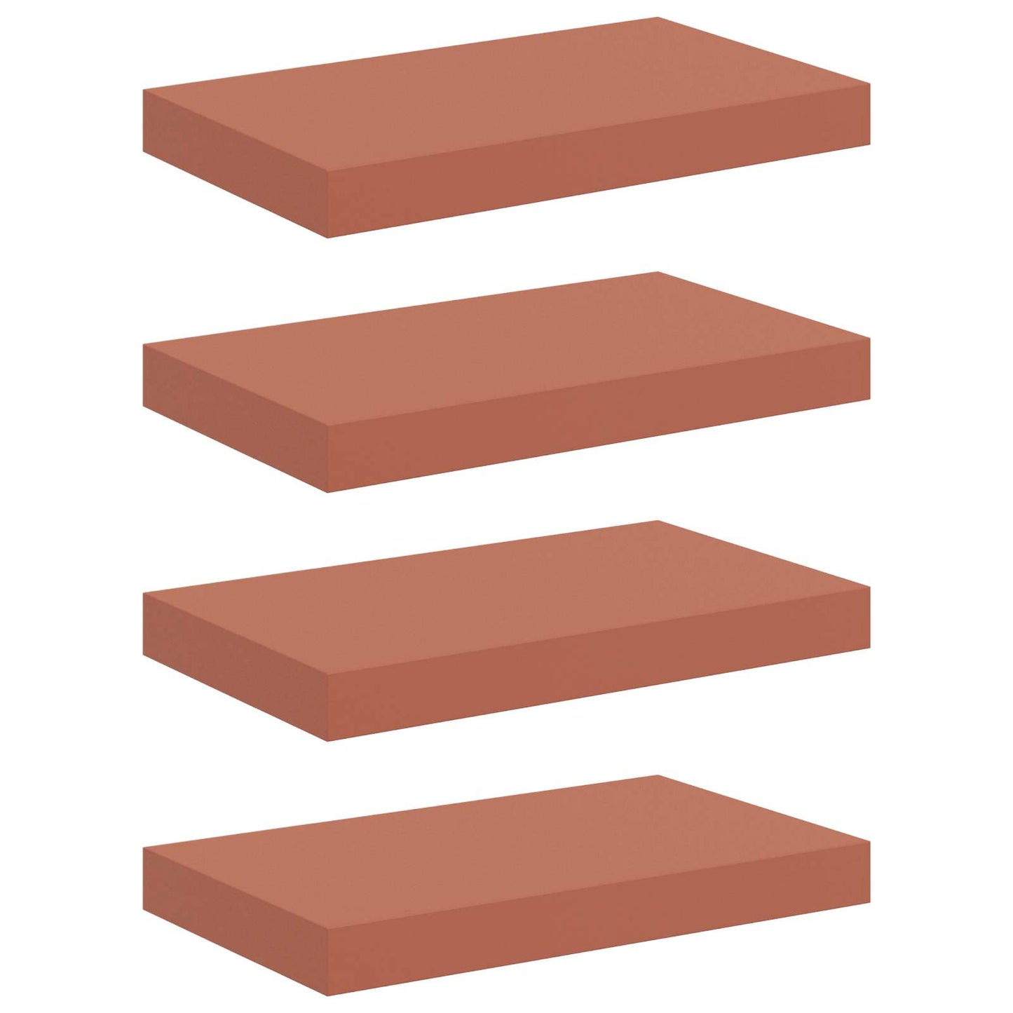 Wandplank met opslag 4 pcs Rood 40 x 23,5 x 4 cm Bewerkt hout