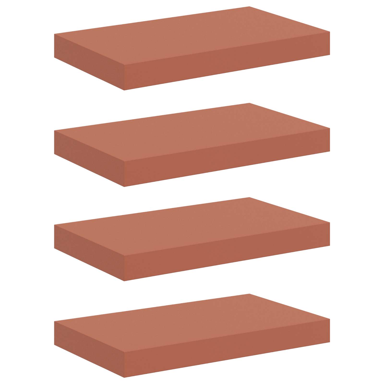Wandplank met opslag 4 pcs Rood 40 x 23,5 x 4 cm Bewerkt hout