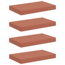 Wandplank met opslag 4 pcs Rood 40 x 23,5 x 4 cm Bewerkt hout