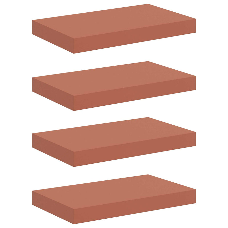 Wandplank met opslag 4 pcs Rood 40 x 23,5 x 4 cm Bewerkt hout