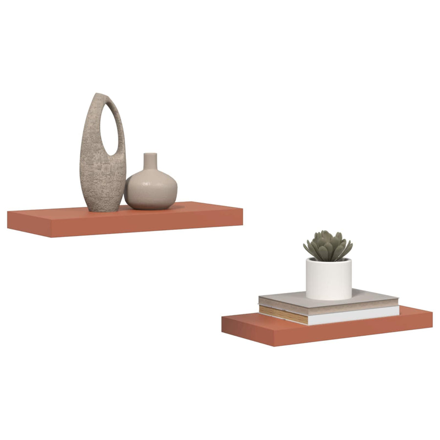 Wandplank Wandgemonteerd 2 pcs Rood 50 x 23 x 4 cm Bewerkt hout