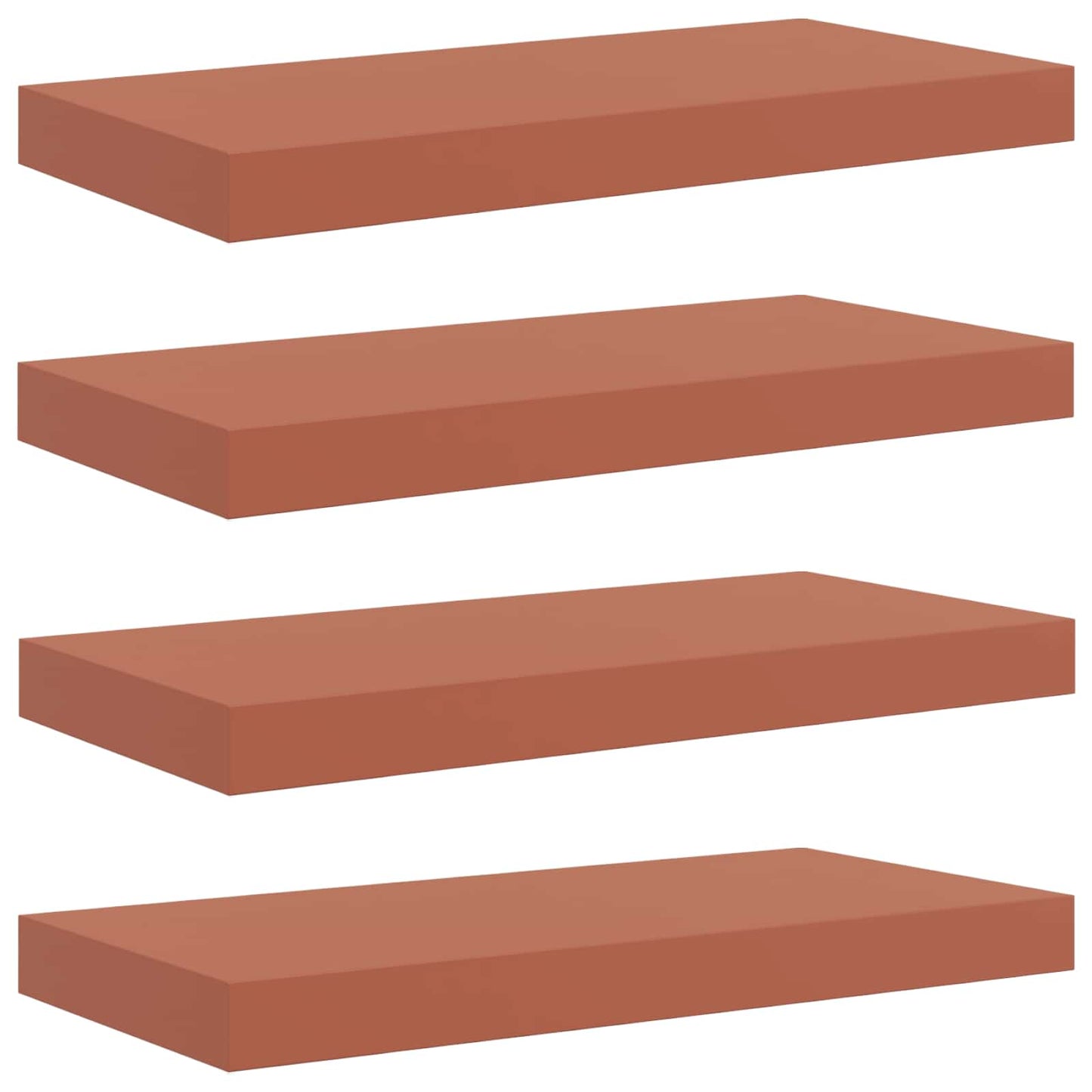 Wandplank Wandgemonteerd 4 pcs Rood 50 x 23 x 4 cm Bewerkt hout