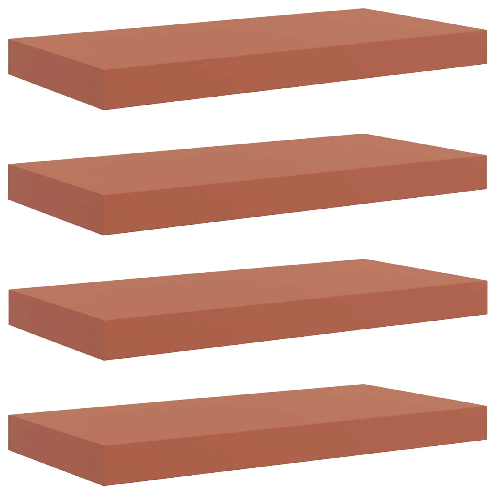 Wandplank Wandgemonteerd 4 pcs Rood 50 x 23 x 4 cm Bewerkt hout