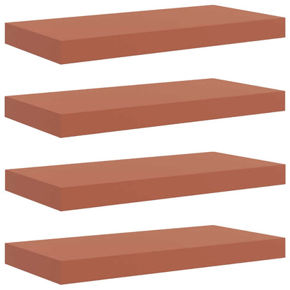 Wandplank Wandgemonteerd 4 pcs Rood 50 x 23 x 4 cm Bewerkt hout