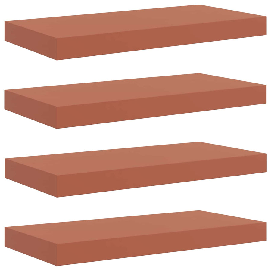 Wandplank Wandgemonteerd 4 pcs Rood 50 x 23 x 4 cm Bewerkt hout