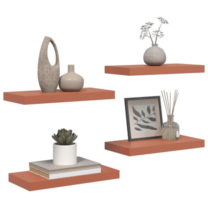Wandplank Wandgemonteerd 4 pcs Rood 50 x 23 x 4 cm Bewerkt hout