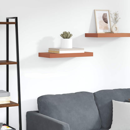 Wandplank Wandgemonteerd Rood 50 x 23 x 4 cm Bewerkt hout