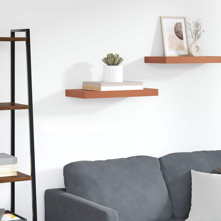 Wandplank Wandgemonteerd Rood 50 x 23 x 4 cm Bewerkt hout