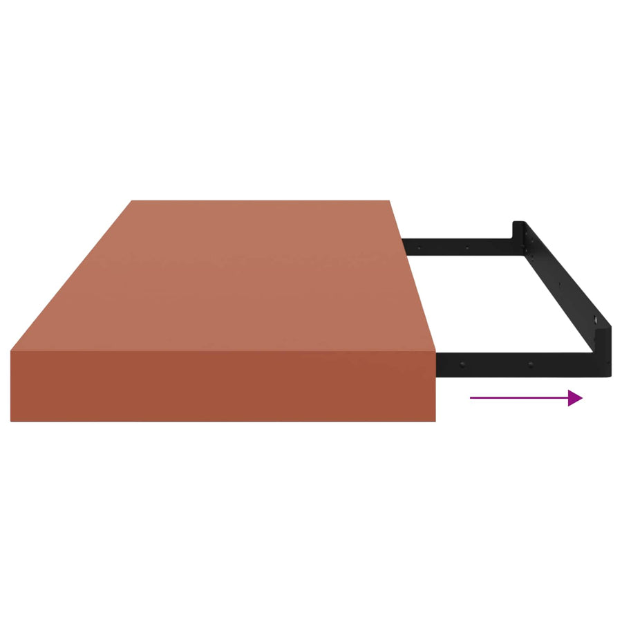 Wandplank Wandgemonteerd Rood 50 x 23 x 4 cm Bewerkt hout