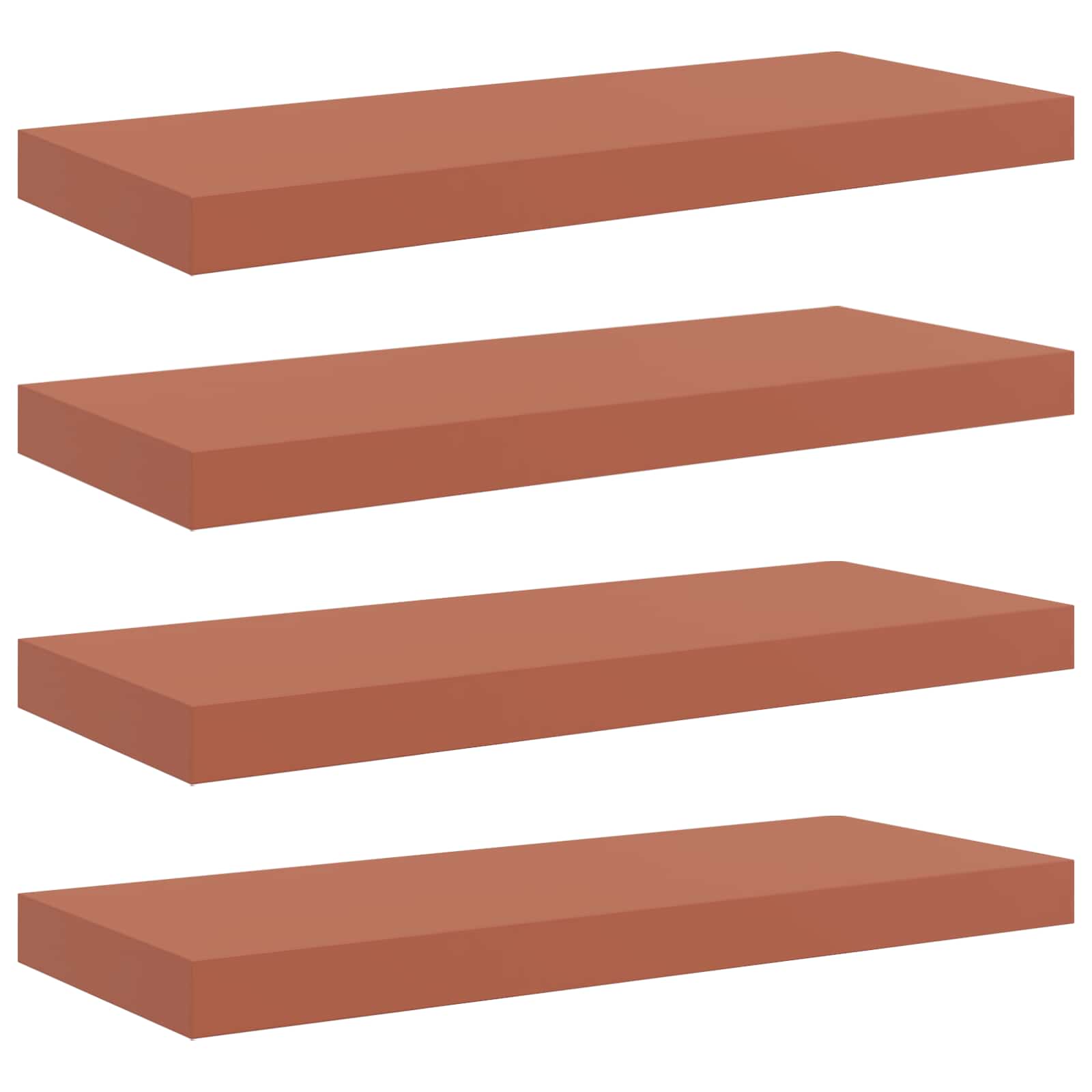 Wandplank Wandgemonteerd 4 pcs Rood 50 x 23 x 4 cm Bewerkt hout