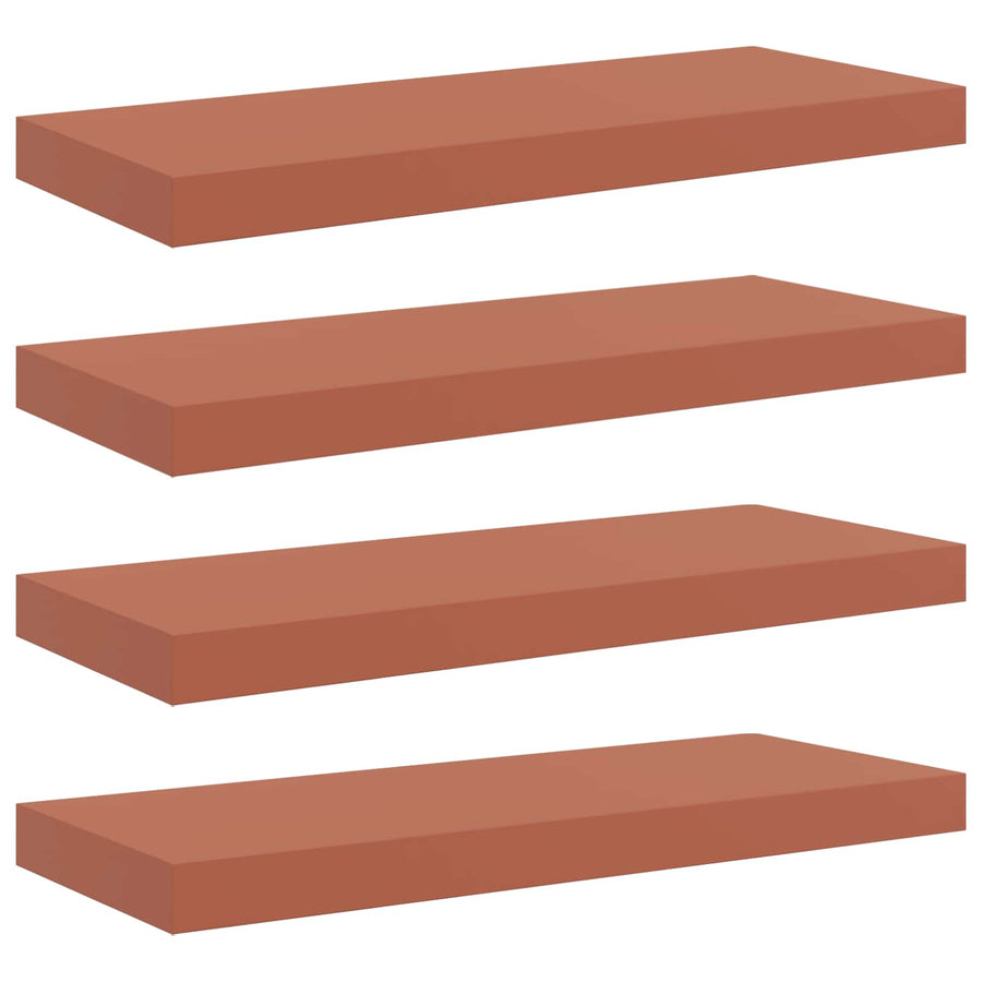 Wandplank Wandgemonteerd 4 pcs Rood 50 x 23 x 4 cm Bewerkt hout
