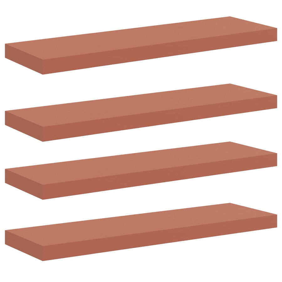 Wandplank met opslag 4 pcs Rood 80 x 23,5 x 4 cm Bewerkt hout