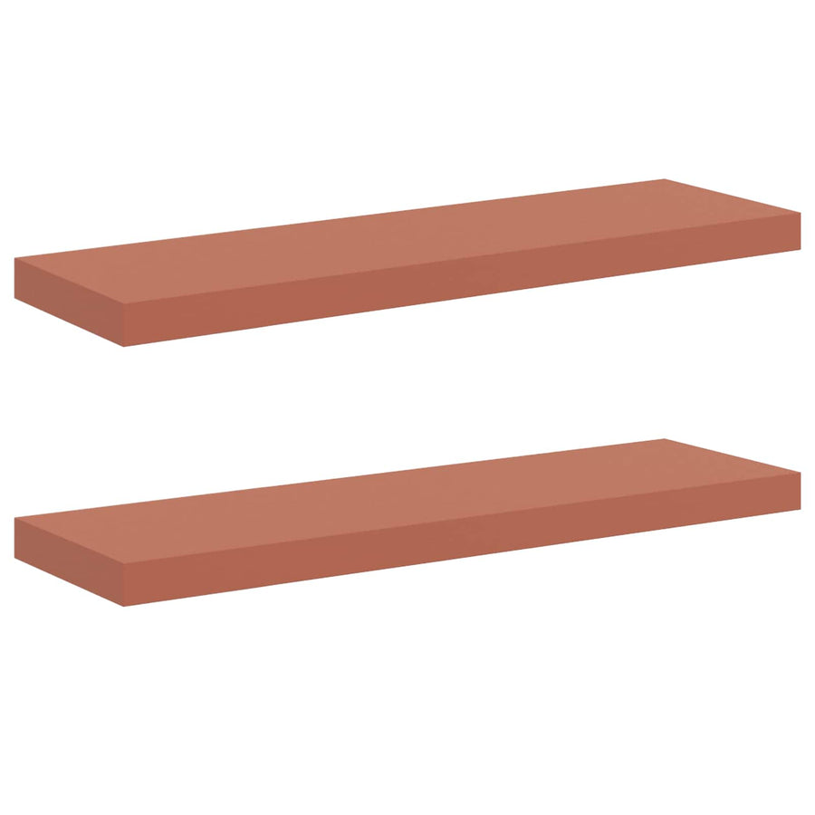 Wandplank met opslag 2 pcs Rood 90 x 23,5 x 4 cm Bewerkt hout